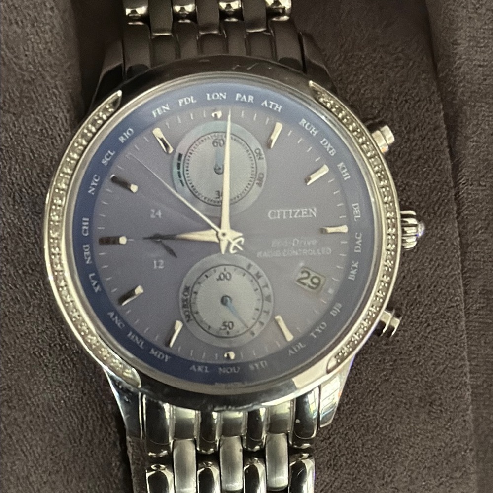 Citizen Eco Drive Silver Chronograph Watch - Picture 11 of 11